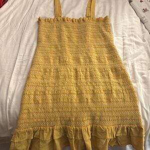 Yellow stitch dress